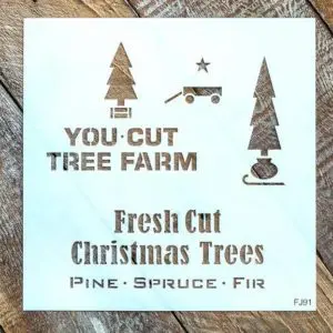 mini christmas tree sign stencil