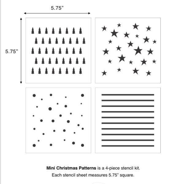 Mini Christmas Patterns 4 set Mini Christmas Patterns Stencil
