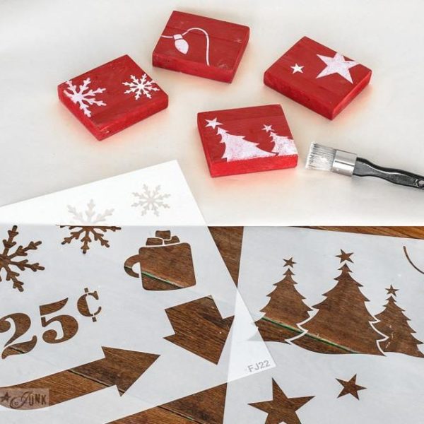 winter graphics coasters Christmas Graphics Stencil