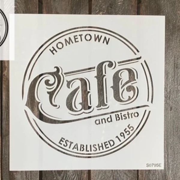 hometown cafe Vintage Label Stencil