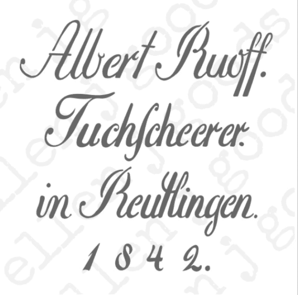 Albert Ruoff grain sack stencil